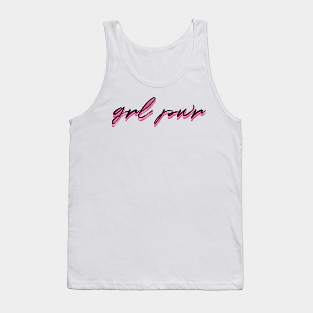 grl pwr hot pink Tank Top by emilykroll